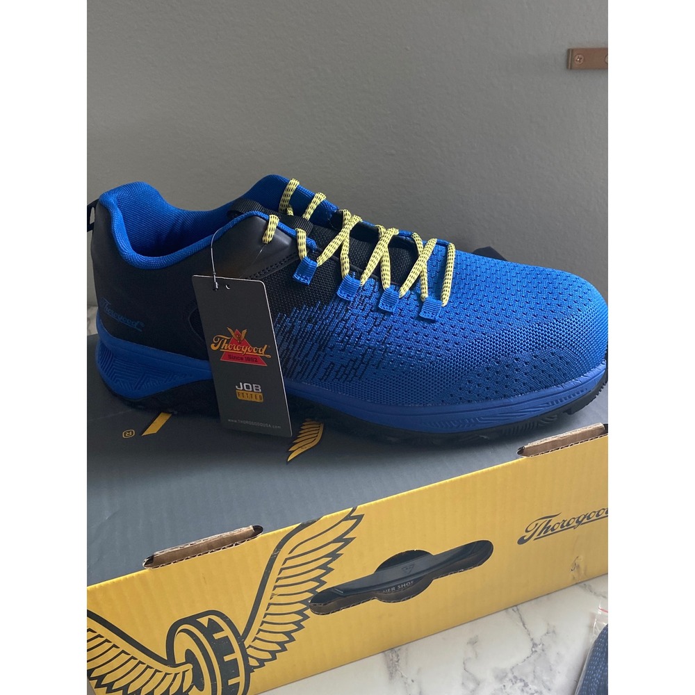 Thorogood Mens 15M Blue Black Safety Toe Work Shoes 809-9100 ASTM EH Protective